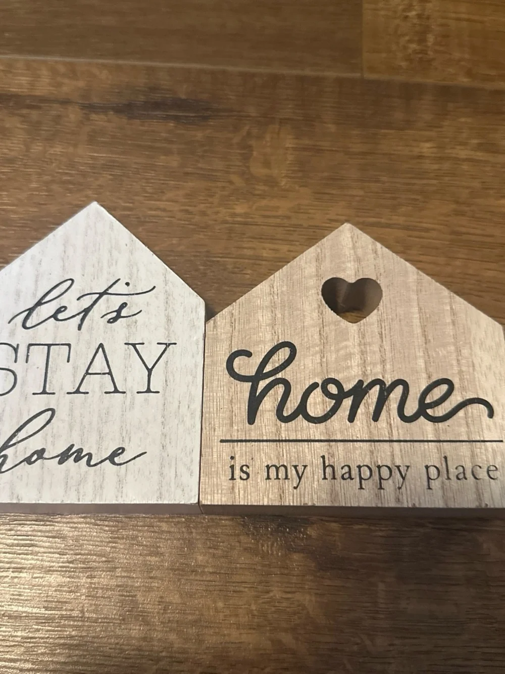 Rustic Neutral Home Wooden Décor Signs - Set of 2